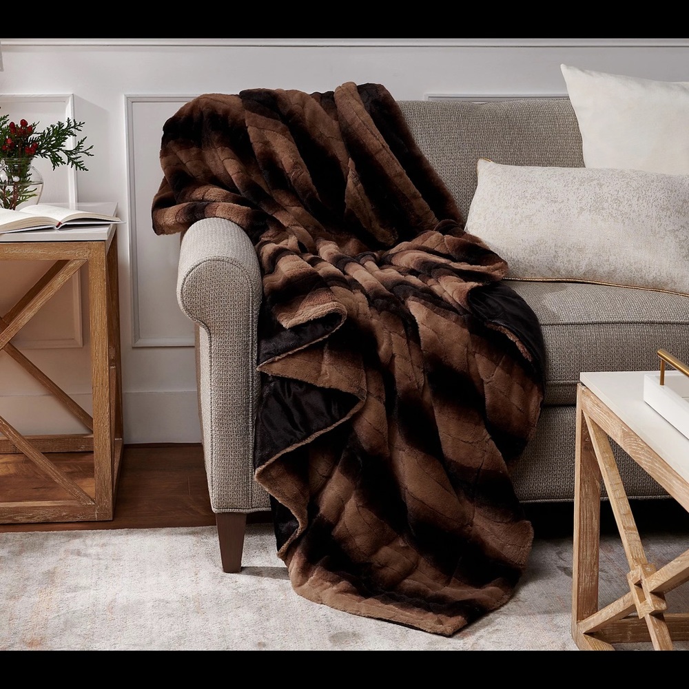 Dennis Basso FAUX FUR 60" x 70" LUXURY THROW❤️❤️❤️❤️